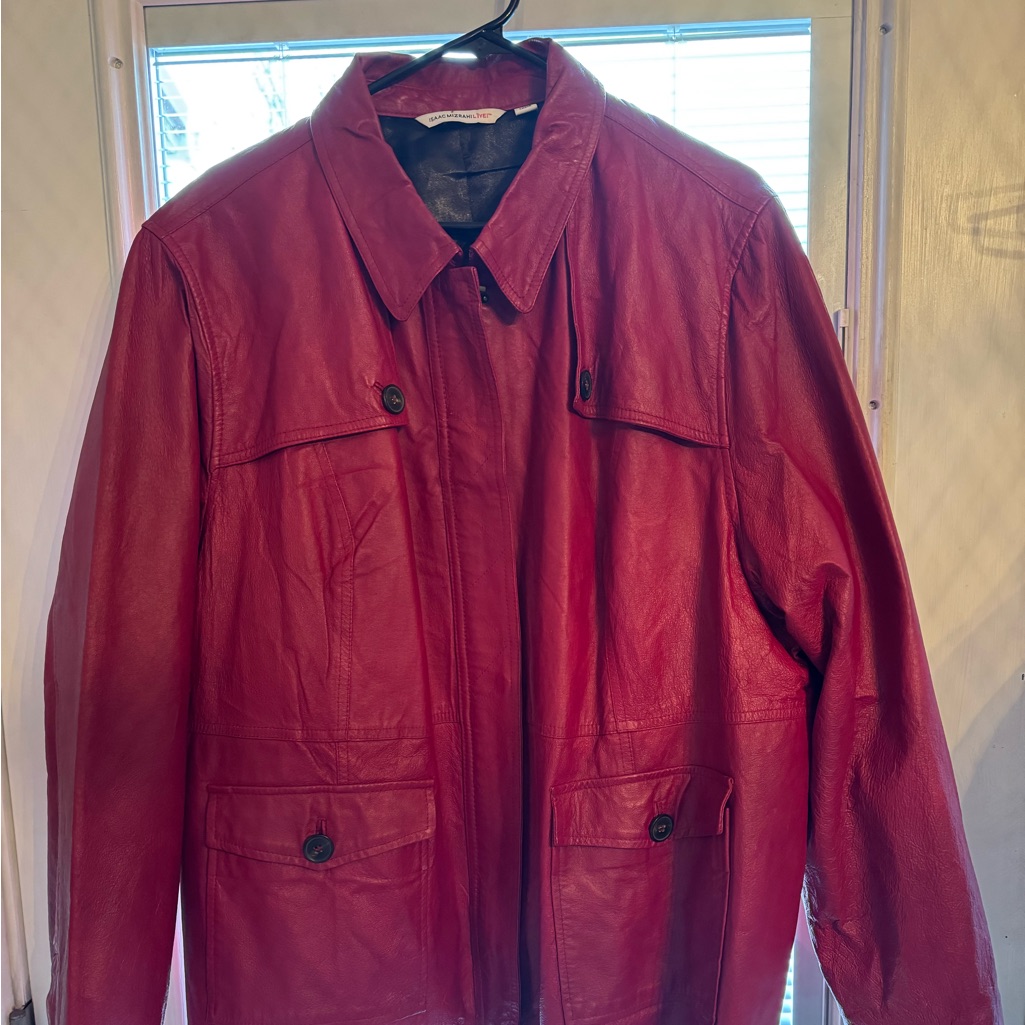 Womans Vintage Red Leather Jacket